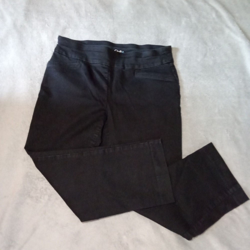 Croft & Barrow Black Effortless Stretch Crop Pull On Pants Womens 10 Regular